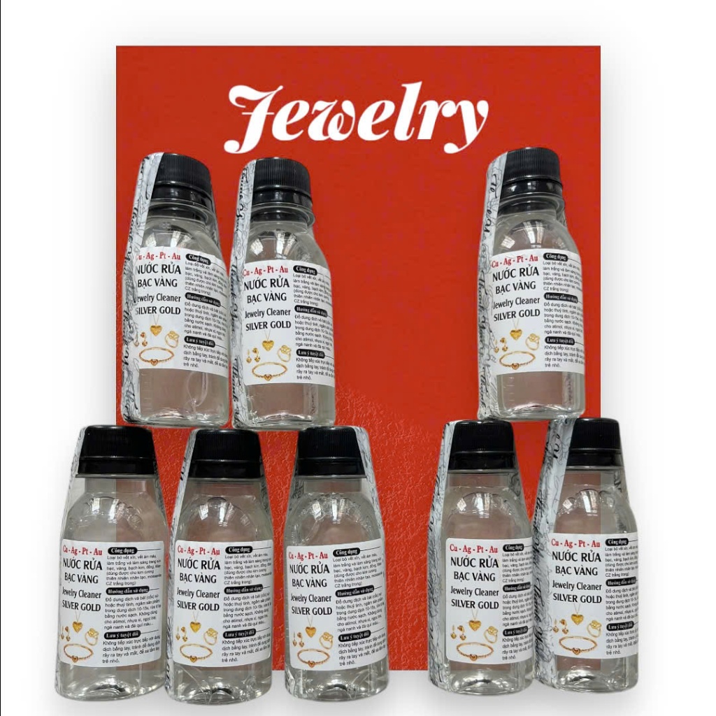 Combo 8 chai Nước rửa bạc vàng đồng trang sức 15 giây sạch sáng bóng