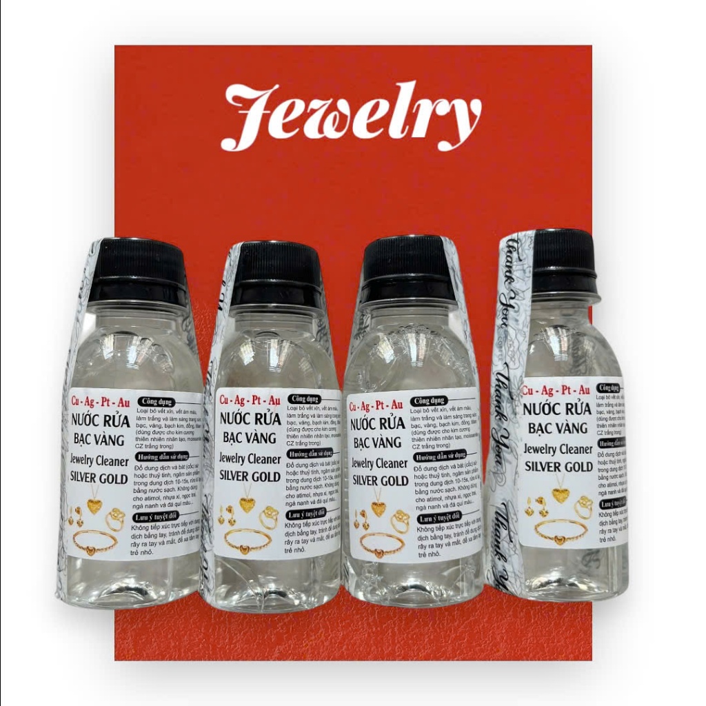 combo 4 chai nước rửa bạc trang sức vàng bạc platin đồng xi NTC