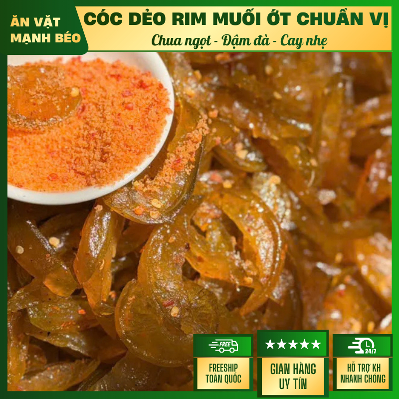[KÈM MUỐI ỚT] Cóc Sấy Dẻo Muối Ớt - Dẻo Giòn Chua Cay Mặn Ngọt Đậm Đà - Cóc Lát Rim Muối Ớt
