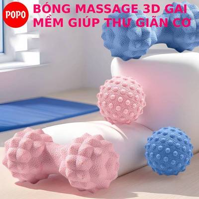 Bóng massage 3D silicon cao cấp, giúp thư giãn cơ vai, cổ, eo, lưng, bắp chân POPO YGB38