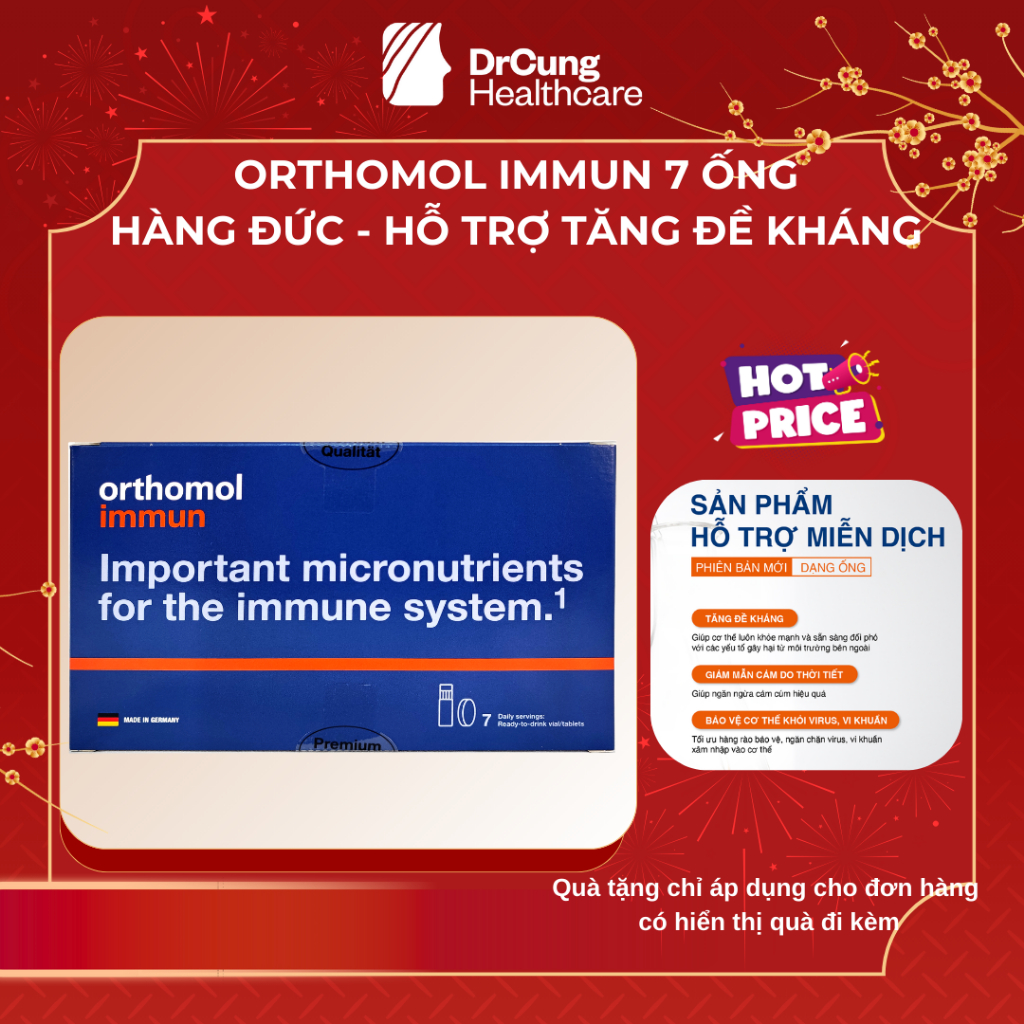 Orthomol Immun DrCung Healthcare 7 Ống - Bổ Sung Vitamin, Hỗ Trợ Tăng Sức Đề Kháng Cho Cơ Thể