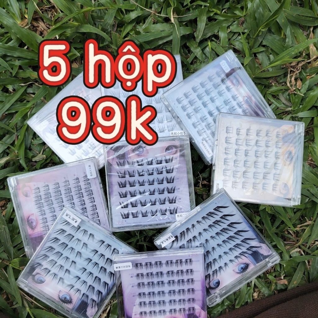 5 hộp 99k - Mi giả 6 hàng có keo - Mi tiểu yêu Lyssio- Mi cong Lash Shop