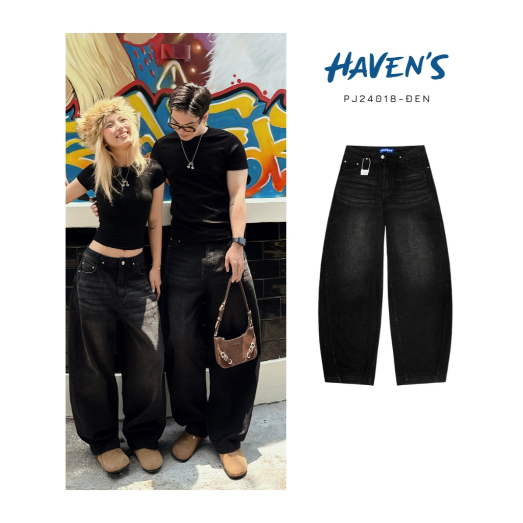 [ NEW ] HAVEN'S - Quần Jean Ống Cong Dày Dặn Form Thụng Relaxed Fit Unisex Localbrand