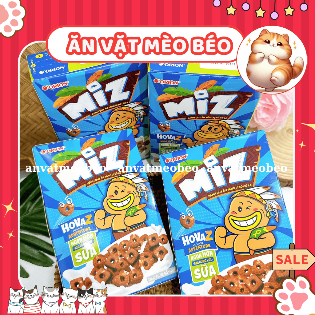 Combo Bánh Quy Socola Miz Orion [Hộp 54g], Bánh Quy Ăn Sáng Orion Toonies