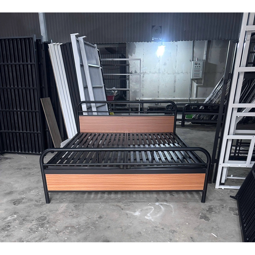 Giường sắt kết hợp gỗ 1m6x2m