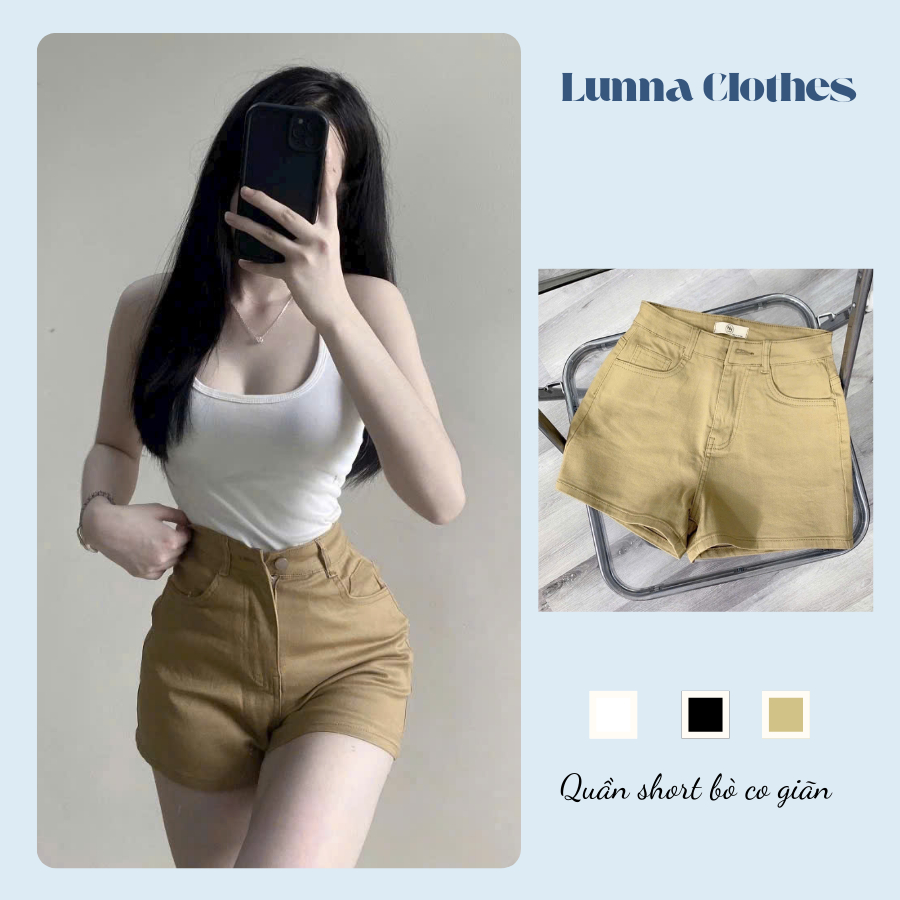 Quần Short Jean Nữ Cạp Cao Lunna Clothes