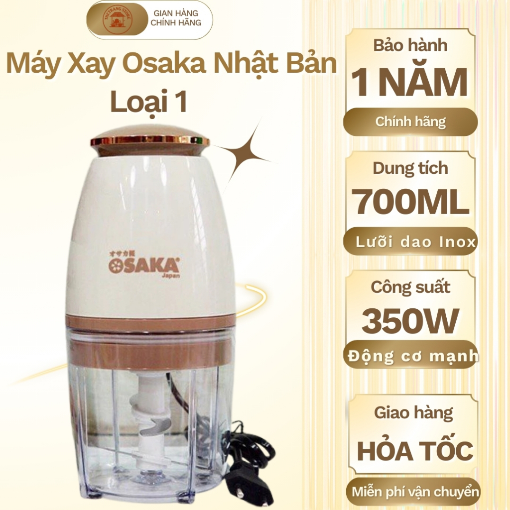 Máy Xay Thịt Osaka Nắp Đồng 350W – Cối 700ml – Lưỡi Inox 304 Chính Hãng