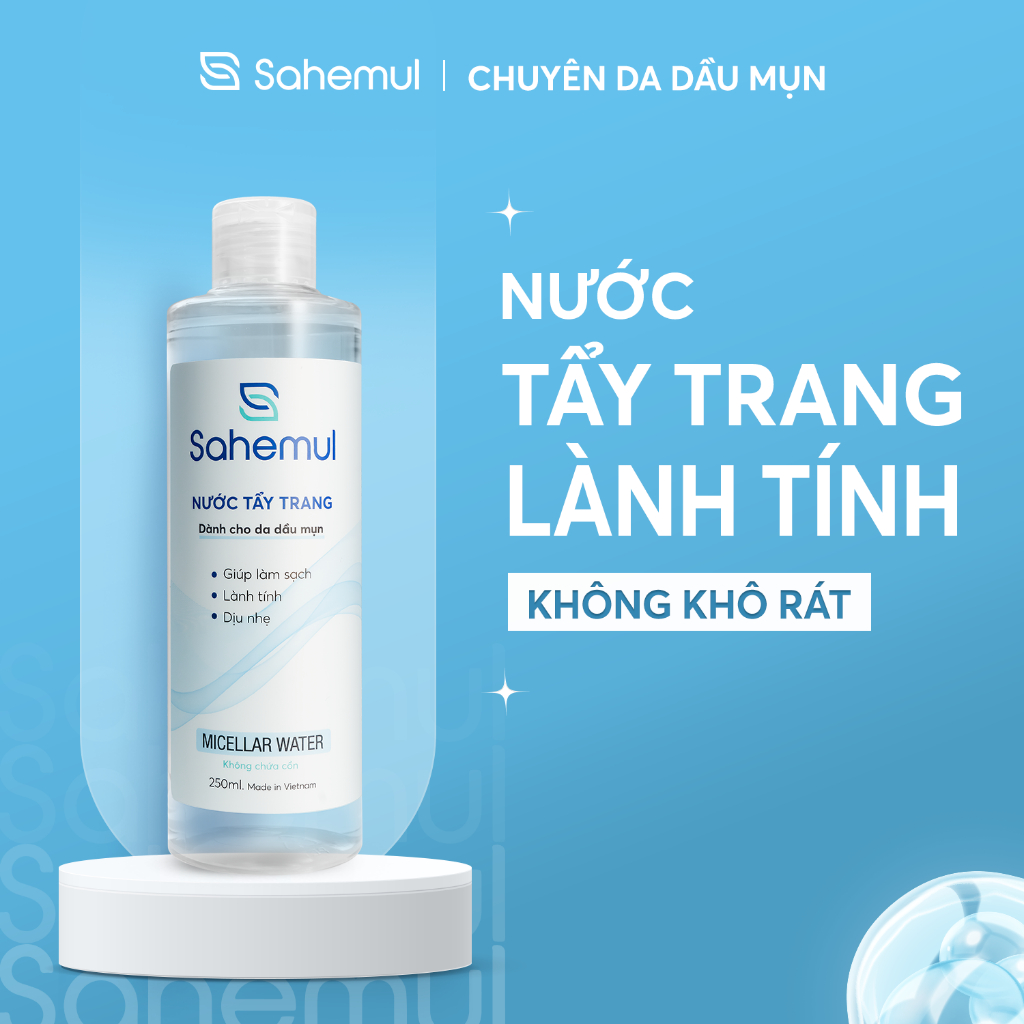 Nước Tẩy Trang SAHEMUL Làm Sạch Cho Da Dầu Mụn, Mọi Loại Da 250ml