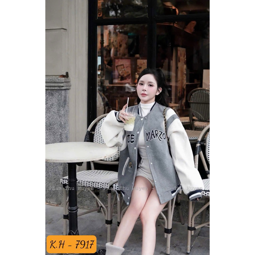 ÁO KHOÁC BOMBER XÁM SỐ 13 hàng vip