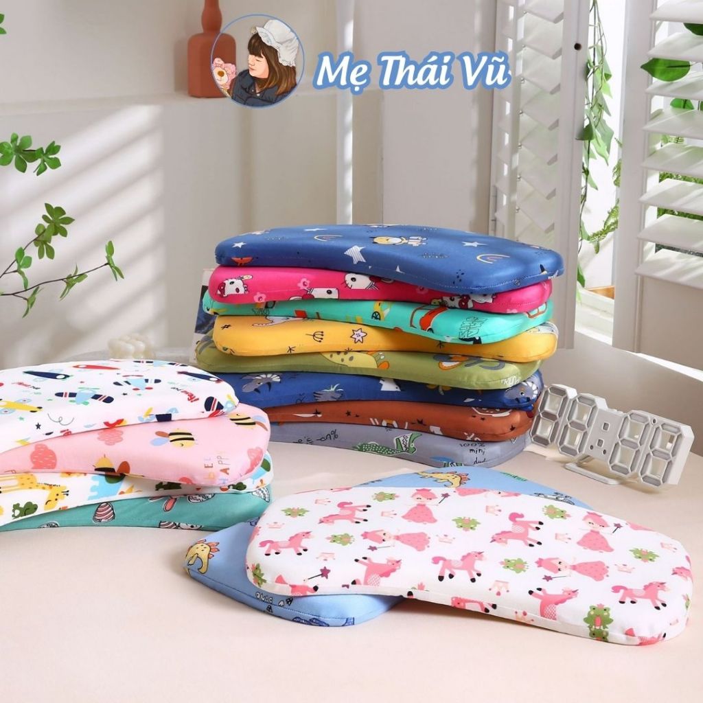Gối cao su non cho bé chống méo đầu trẻ sơ sinh đến mẫu giáo mềm mại đàn hồi bảo vệ đầu MẸ THÁI VŨ