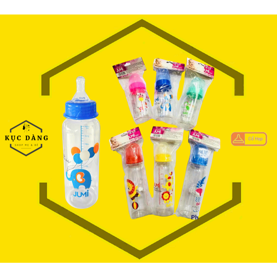 Bình sữa cổ hẹp JuMi cho bé 140ml  250ml nhiều màu