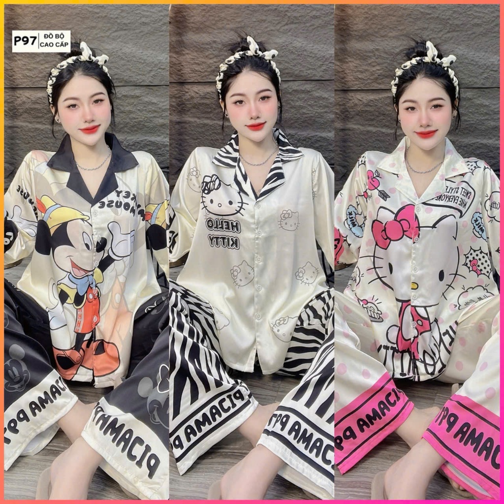 Đồ bộ tay lững lụa latin size dưới 60kg , pijama nữ dể thương , đồ bộ lụa đẹp , pizama giá rẻ hot tr
