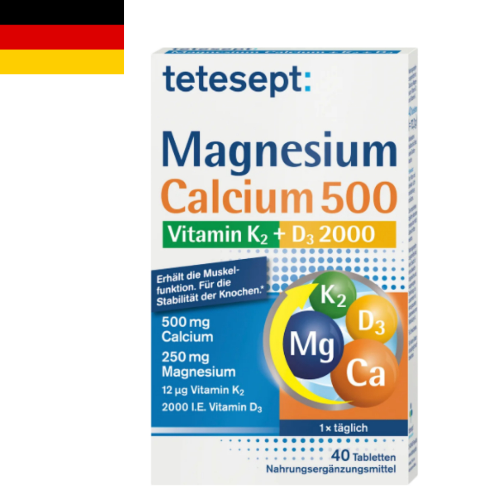 VIÊN UỐNG Magnesium Calcium 500 Vitamin K2 + D3 2000 tetesept