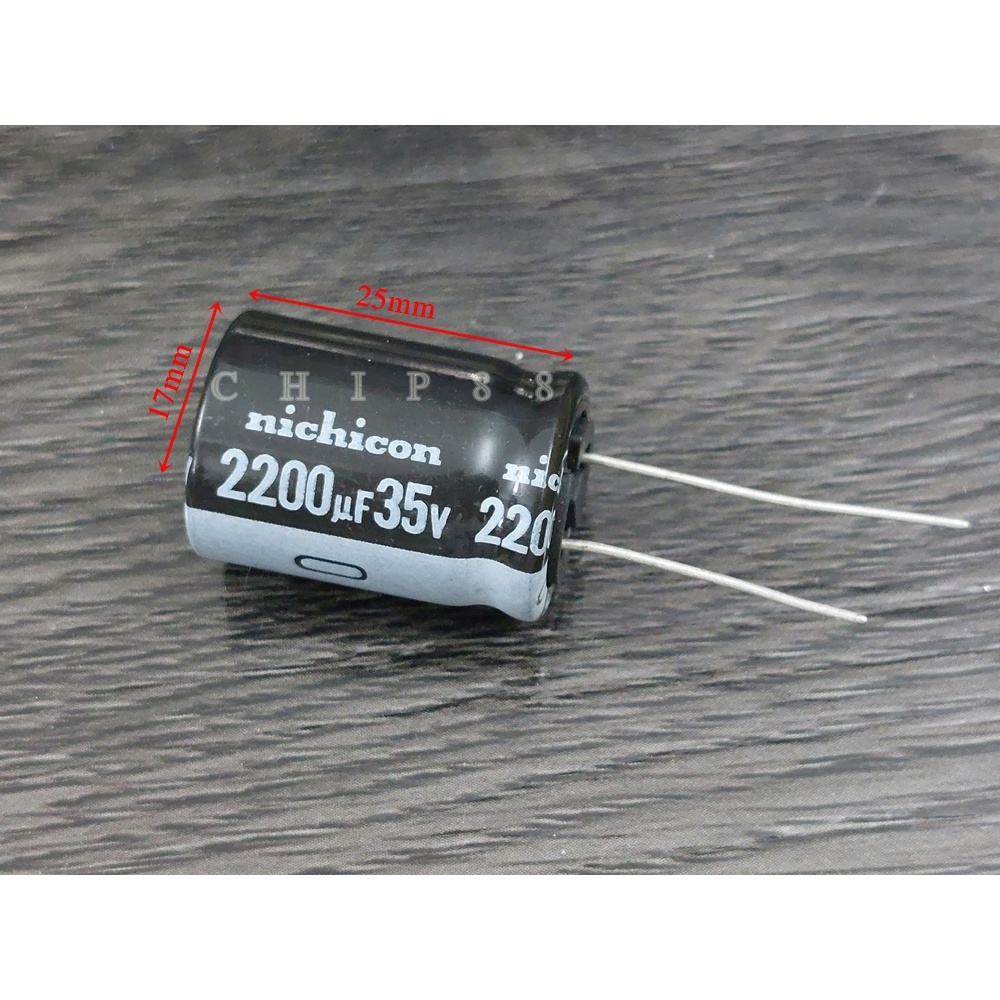 5 cái  2200uf Tụ hóa 2200uf 35v 16*25mm mới chính hãng Nichicon 100%