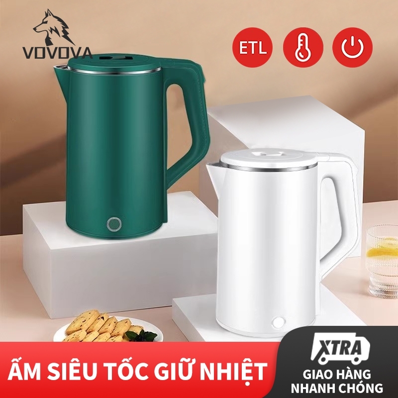 VOVOVA 2.3L Ấm đun nước điện Ấm đun siêu tốc 304 thép không gỉ electric kettle electric pot