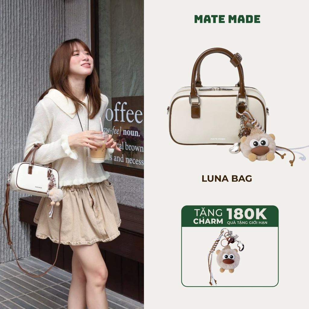 [DEAL ĐỘC QUYỀN SHOPEE] Túi Đeo Chéo Nữ MATE MADE Luna Da PU Cao Cấp Size 22 Đi Làm Đi Chơi