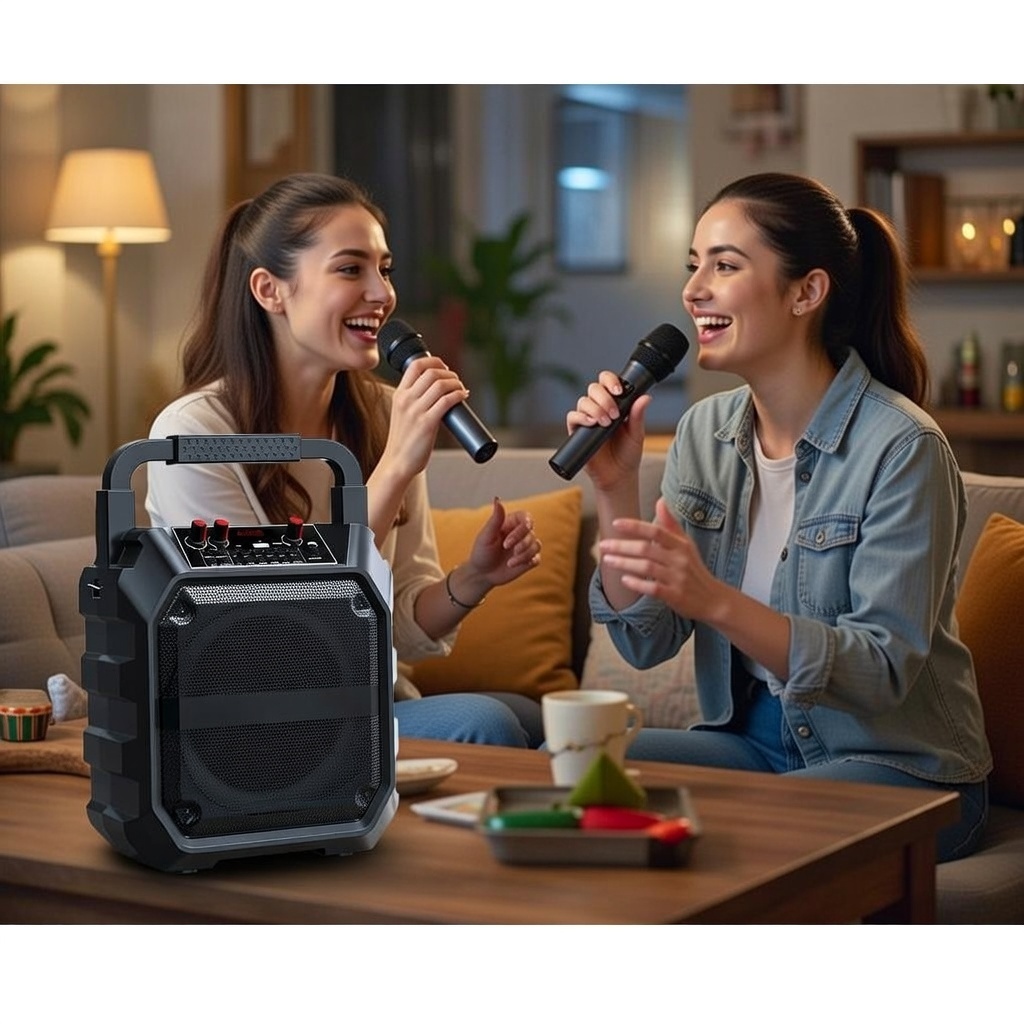 (Loa M15 Kèm Mic) Loa Karaoke Bluetooth Bass Cực Căng - Không Dây Cao Cấp - Loa Xách Tay Di Động Côn