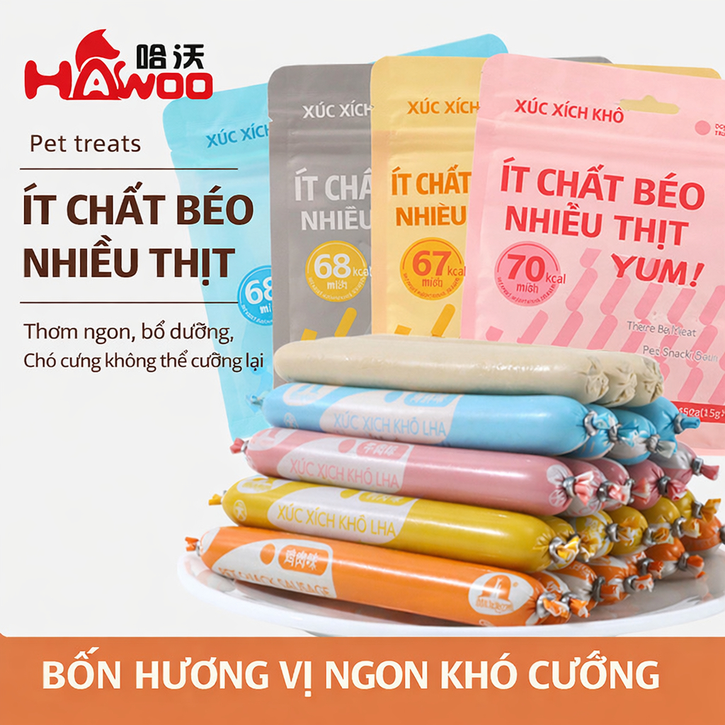 Xúc xích cho chó Taotaopet, xúc xích cho chó mèo gói 450gr