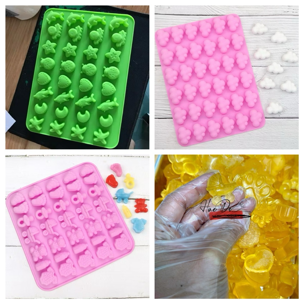 khuôn chíp chíp khuoon kẹo dẻo mây - khuôn bình sữa nôi - khuôn cá