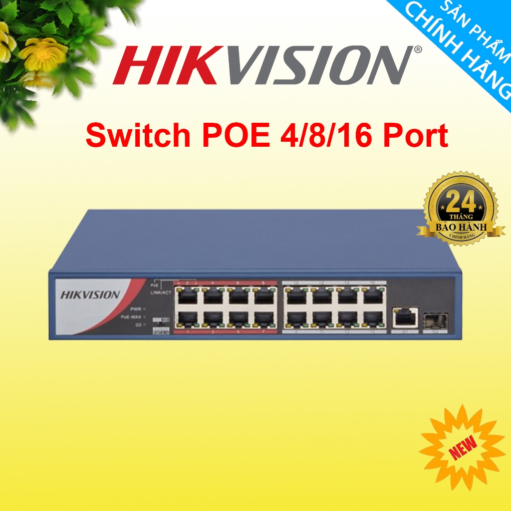 Switch POE HIKVISION  6,8,16 Port Chuyên Dùng Cho Camera IP POE - Hàng Chính Hãng, Bảo Hành 24 Tháng