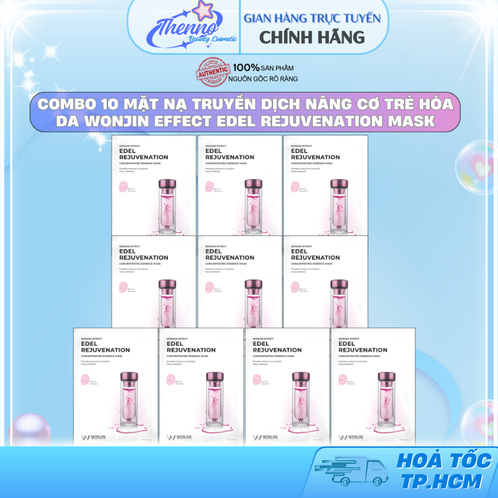 Combo 10 Mặt Nạ Truyền Dịch Nâng Cơ Trẻ Hóa Da WonJin Effect Edel Rejuvenation Mask 30gx10 Hàn Quốc