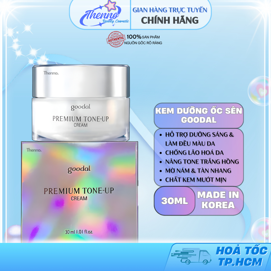Kem Dưỡng Trắng Da Ốc Sên Goodal Premium Snail Tone Up Cream 30ml Hàn Quốc