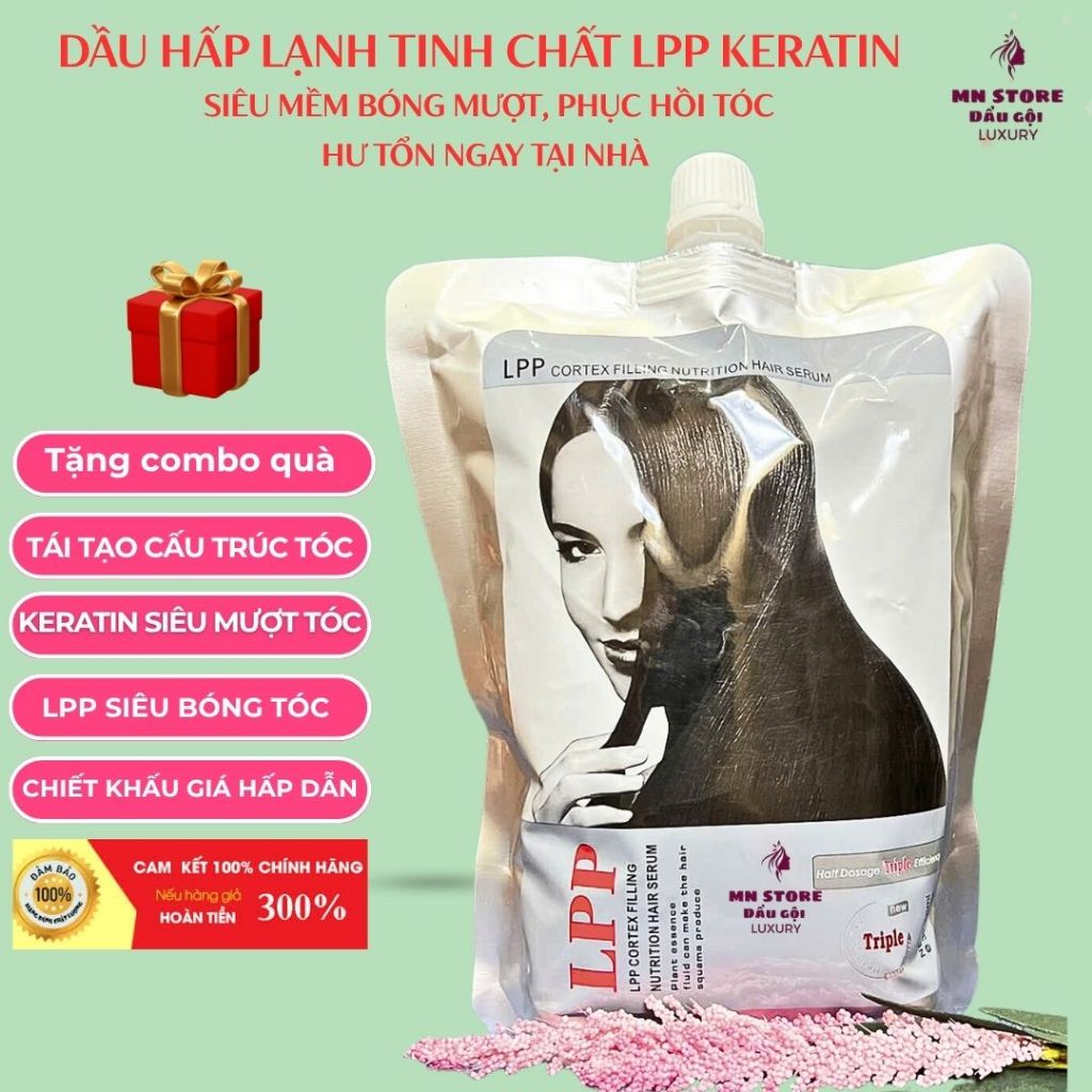 Ủ Tóc, Hấp Lạnh Collagen & Keratin LPP, Phục Hồi Tóc Hư Tổn, Mượt Bóng Khỏe 900ml (Hàng Chính Hãng)
