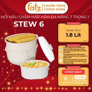 Nồi nấu chậm hấp hầm đa năng 7 trong 1 FATZBABY Stew 6 FB9083ZT, dung tích nồi sứ lớn 1,8L