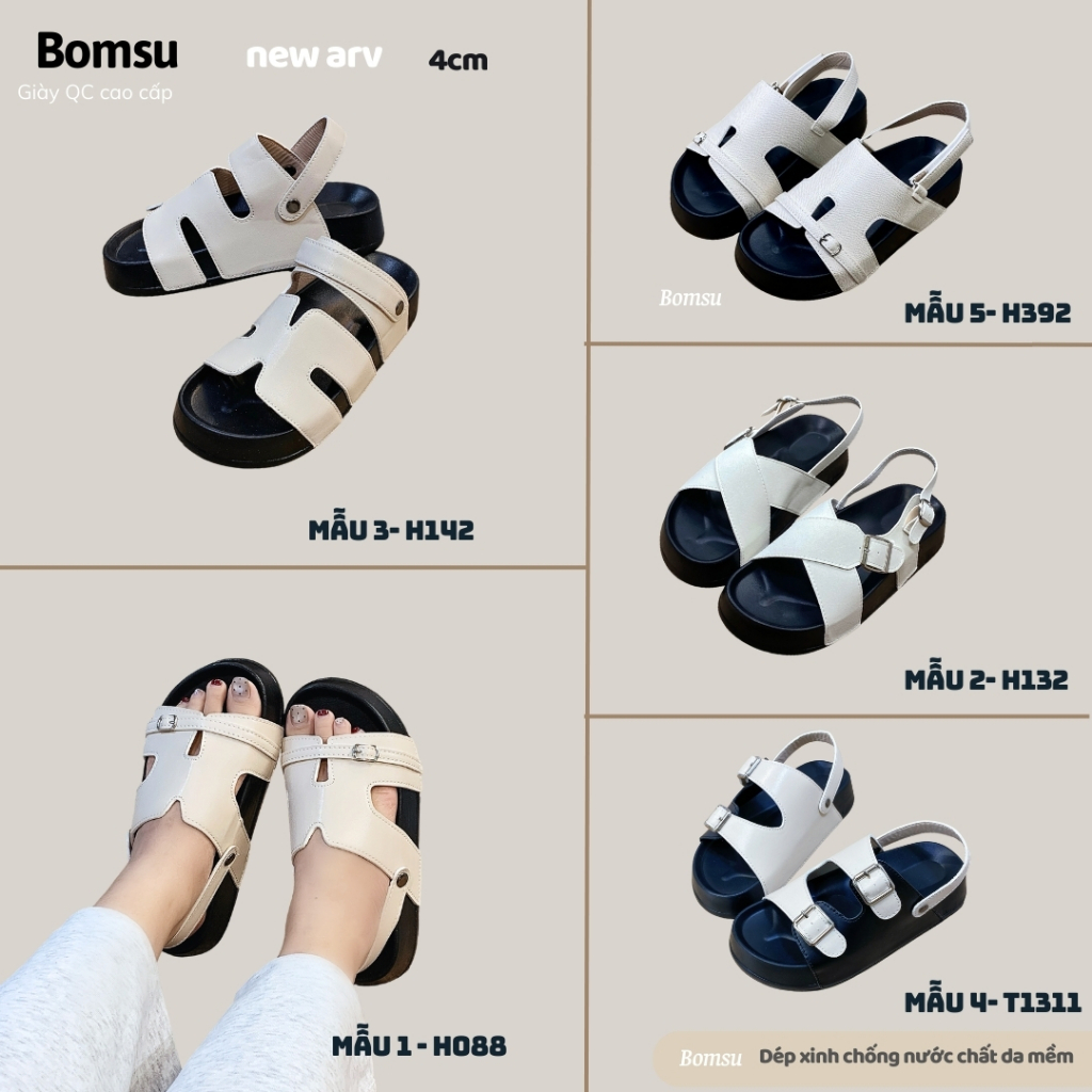 [10 mẫu sandal xinh] Sandal nữ phom xinh đế 4 5cm mix đồ đẹp - Dép quai hậu nữ HOT được sale