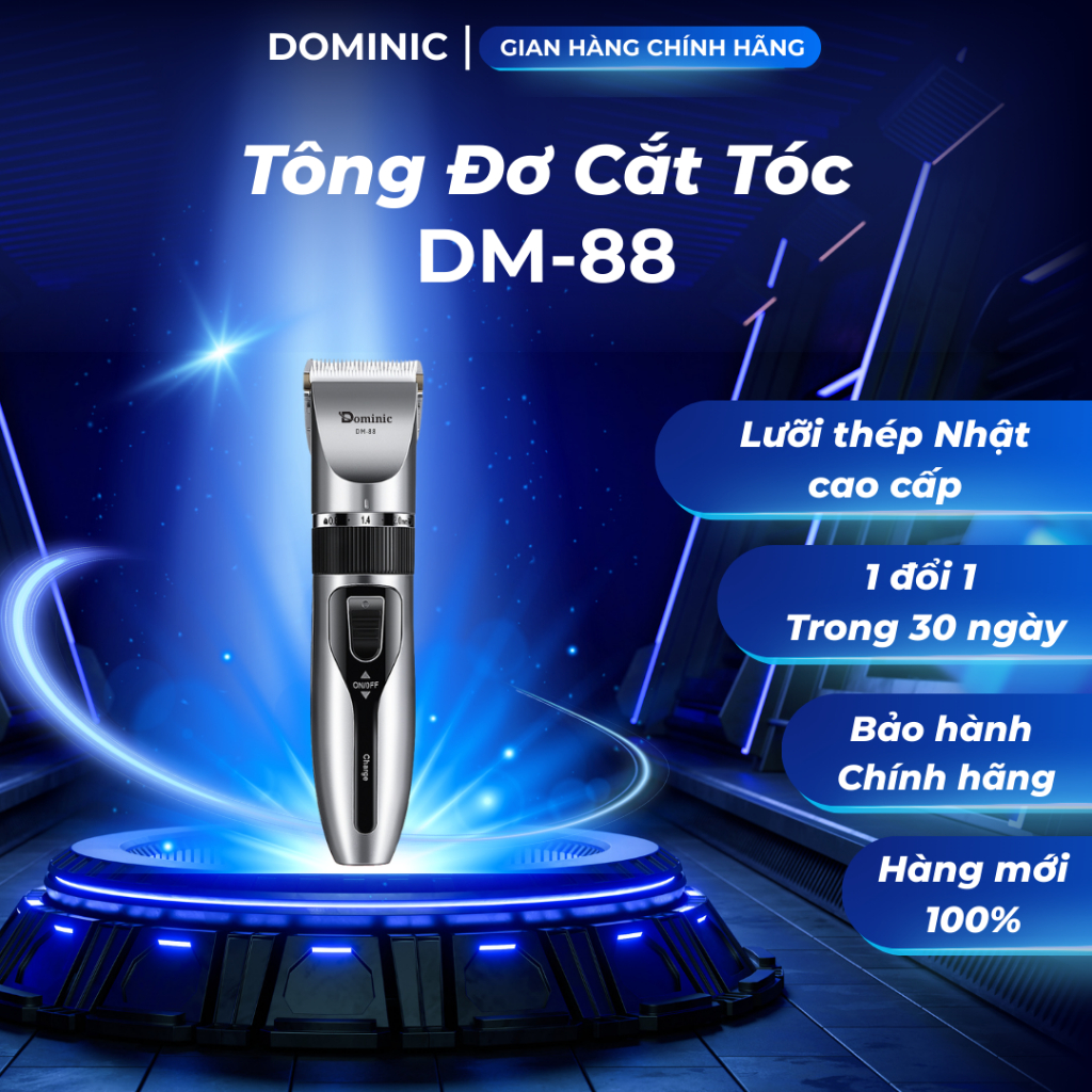 Tông đơ cắt tóc DOMINIC DM-88 không dây chính hãng, hớt tóc chuyên nghiệp (tặng 1 pin + dây sạc) - JMI SHOP
