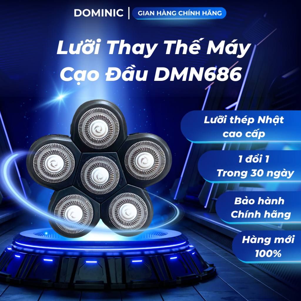 Lưỡi thay thế cho máy cạo đầu trọc 6 lưỡi DOMINIC DMN686 (có thể thay thế nhiều loại máy cạo đầu khá