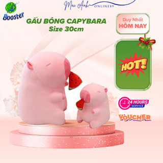 Gấu bông Capybara mũi kéo chậm, Capybara miêng dưa cute dễ thương size 30cm