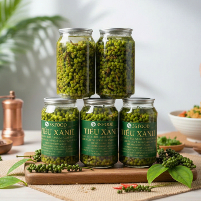 [HOT] Tiêu xanh nguyên chùm, Hạt tiêu xanh ngâm giấm - Cay Thơm, Chua Cay, Ăn là ghiền