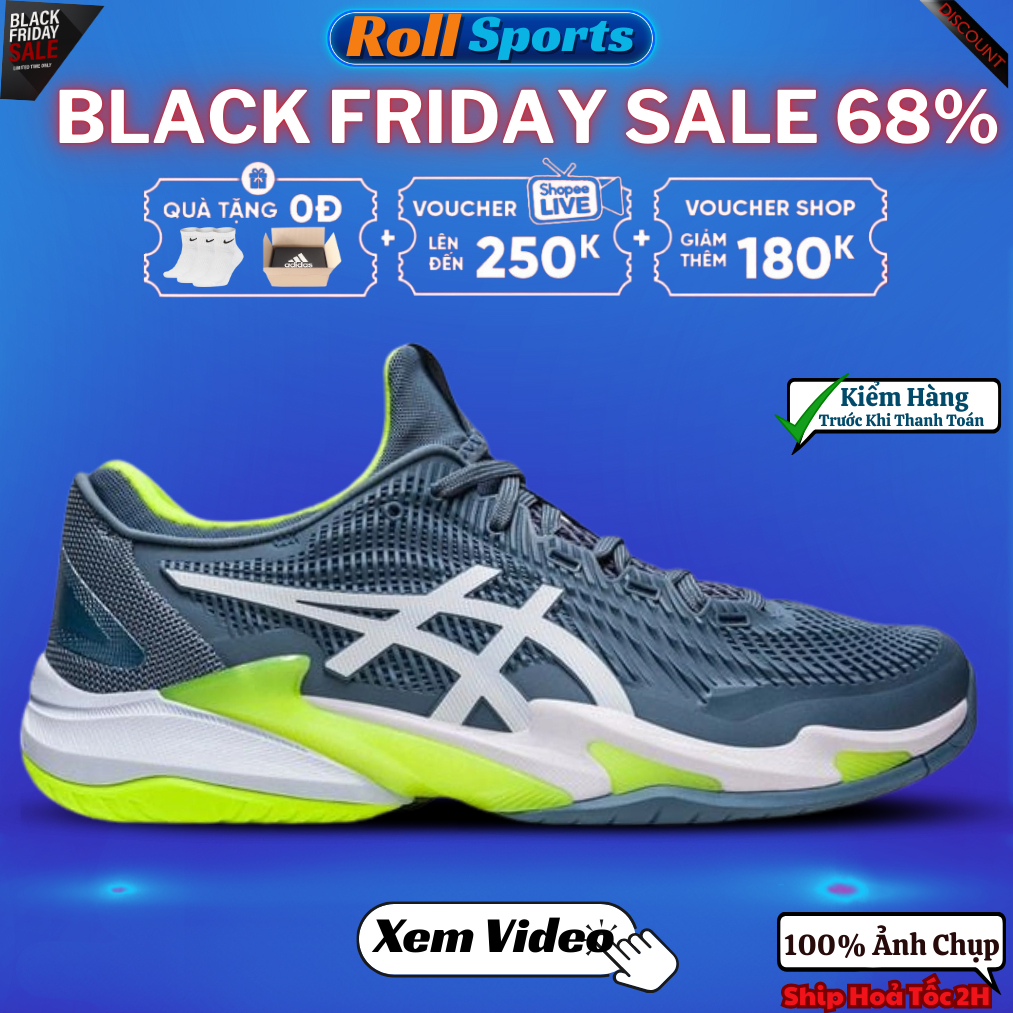 [ CHÍNH HÃNG ] Giày  Asics Court FF 3 Men's Tennis Shoe (Blue/White)