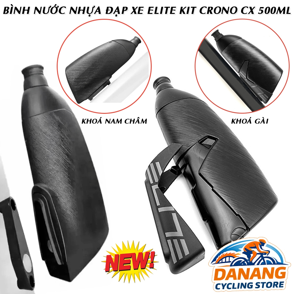 Bình Nước Xe Đạp ELITE CRONO CX 500ml – Nhựa Cao Cấp – Mẫu Mới, Nhẹ