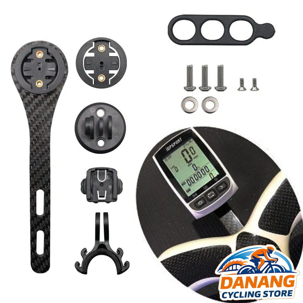 Giá Carbon 3K Gắn Đồng Hồ Đo Tốc Độ Xe Đạp – Nhẹ, Chắc – Tương Thích Cateye Xoss Cycplus