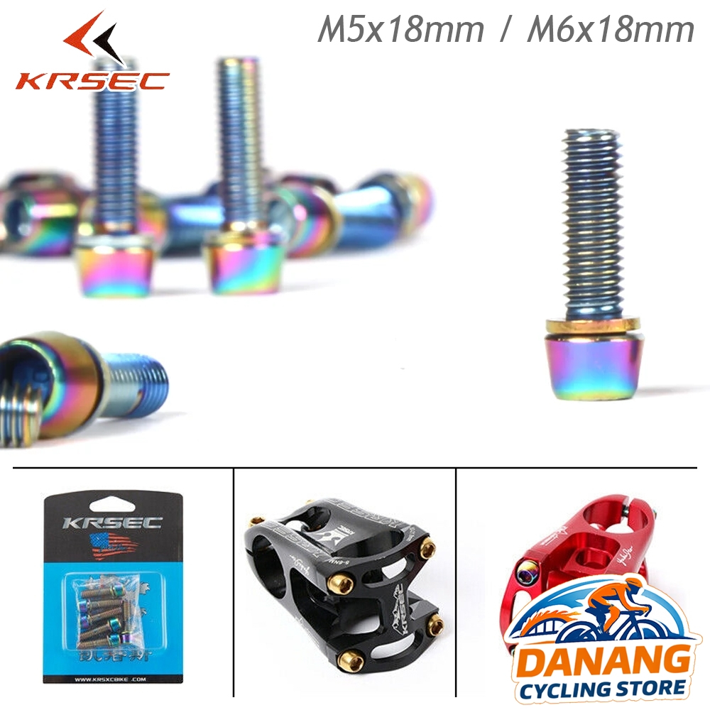 Bộ 6 Ốc Vít Xe Đạp KRSEC – M5x18mm M6x18mm – Phụ Kiện Lắp Ráp Xe Đạp
