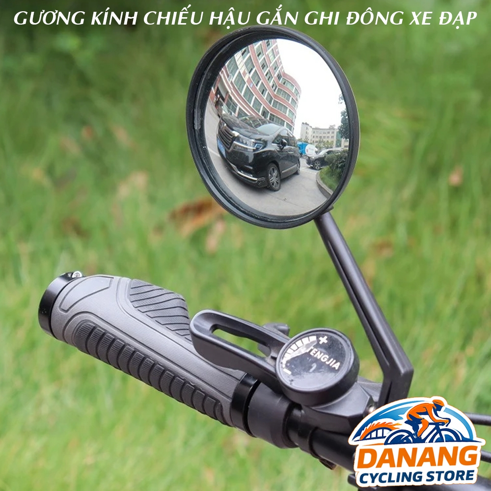 Gương Kính Chiếu Hậu Xe Đạp Gắn Ghi Đông – Dễ Lắp, Xoay Linh Hoạt – 1 Cái
