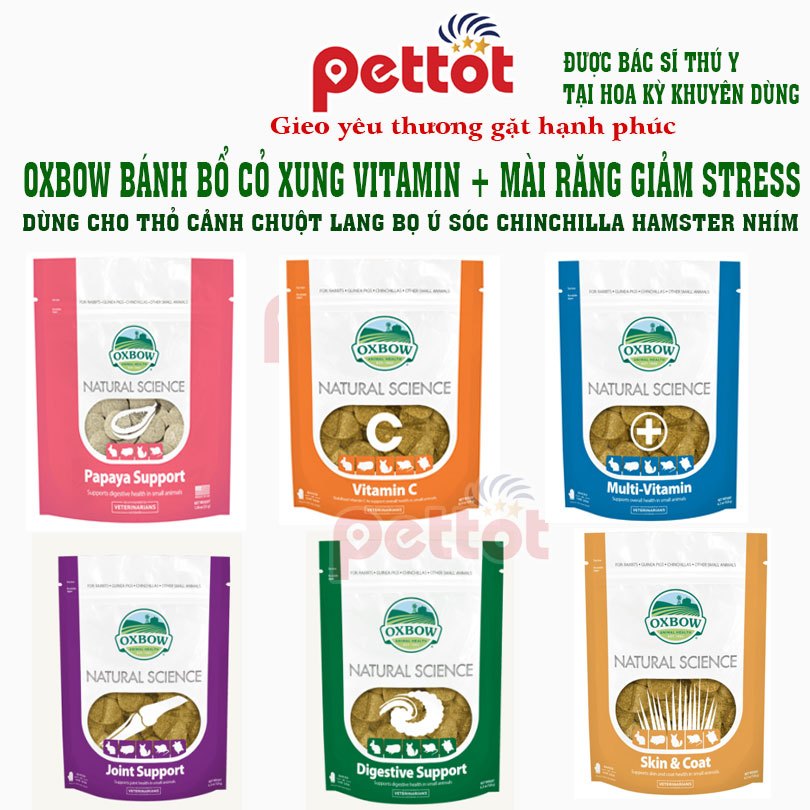 Lẻ 3 viên OXBOW Hỗ Trợ Vitamin C thực phẩm chức năng tổng hợp chống cầu trùng đẹp lông tách lẻ - Pet