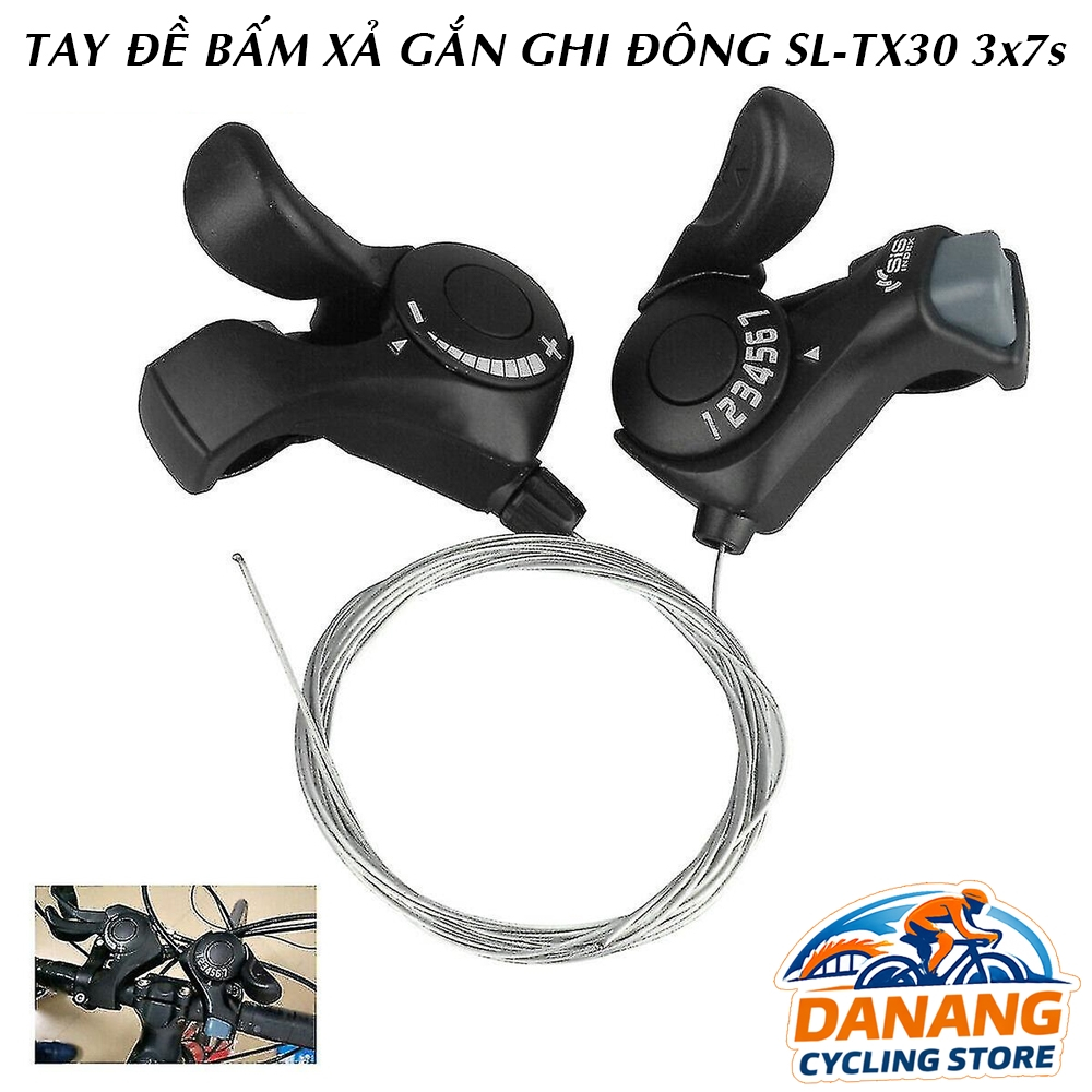 Tay Đề Bấm Xả Gắn Ghi Đông Xe Đạp SL-TX30 – 3x7 Tốc Độ – Chuyển Số Mượt