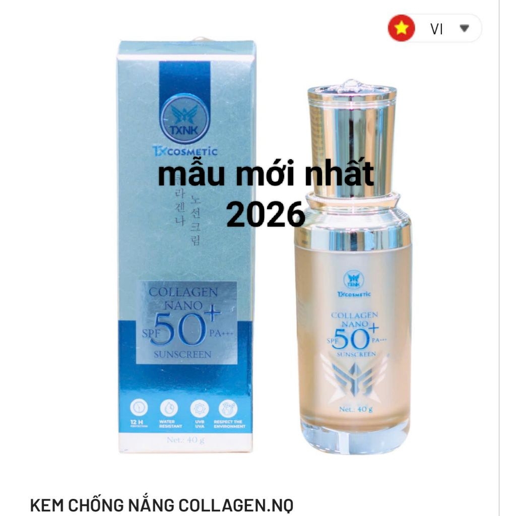 Kem chống Nắng TX COSMETIC Collagen NaNo 50+