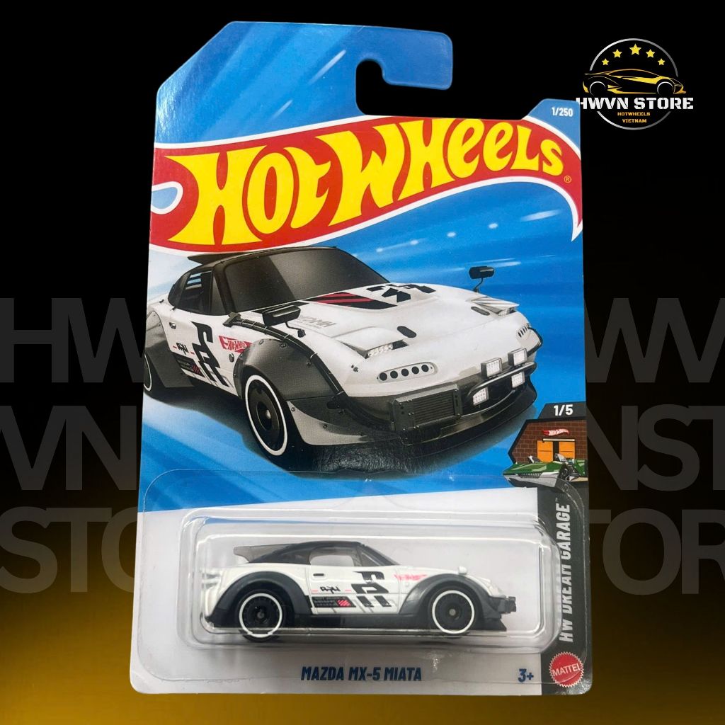 Xe mô hình Hotwheels Mazda MX-5 Miata màu trắng