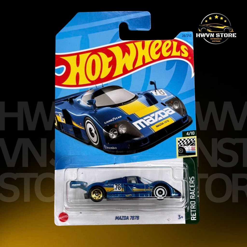 Xe mô hình Hotwheels Mazda 787B màu xanh dương