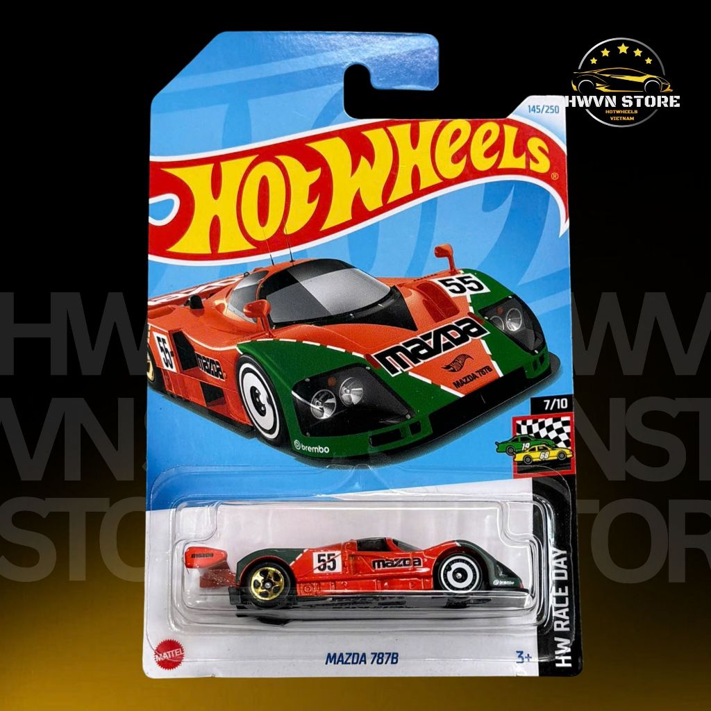 Xe mô hình Hotwheels Mazda 787B màu cam