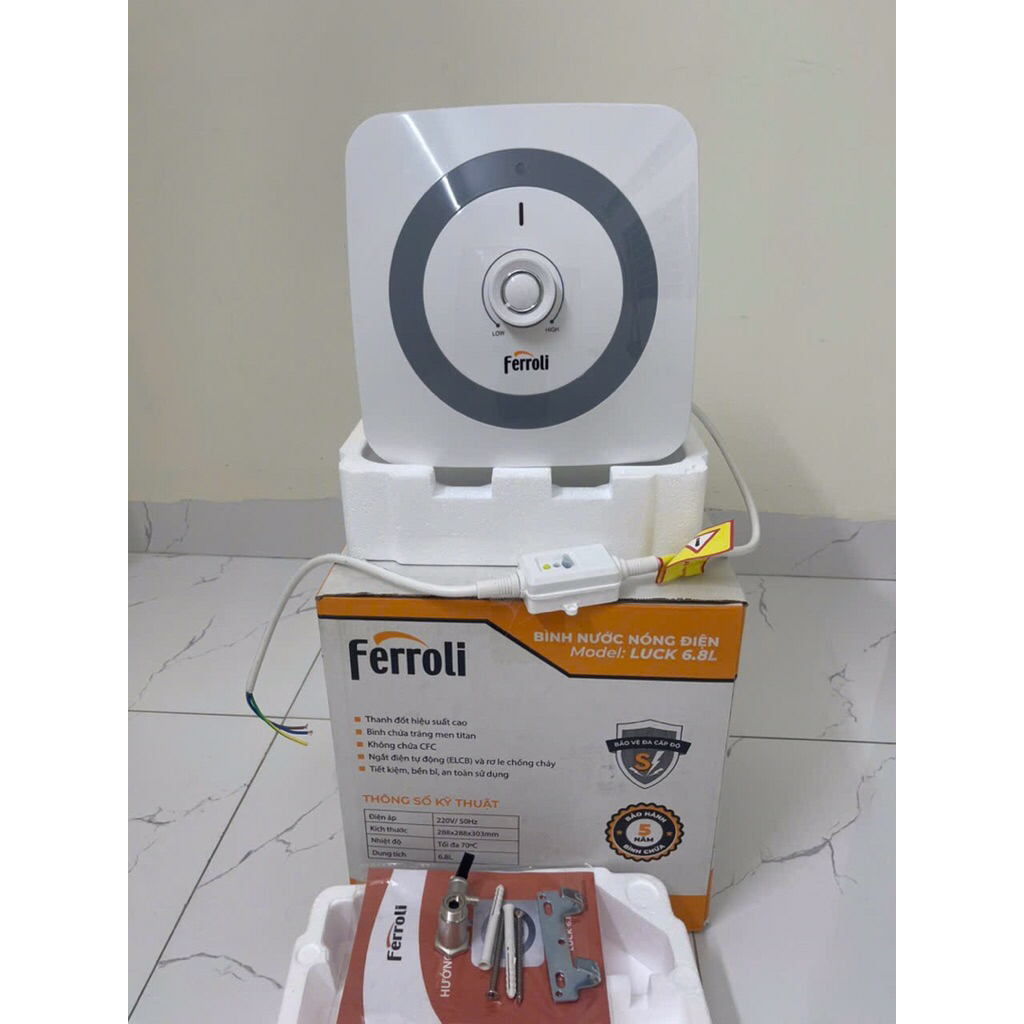 Bình nóng lạnh Ferroli Luck 6.8L gián tiếp