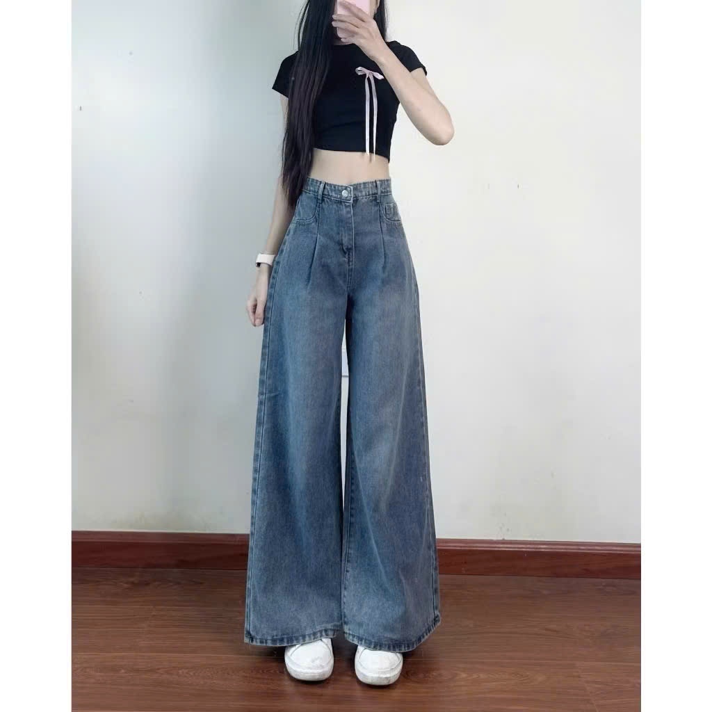 Quần Jean Nữ Ống Rộng Hari Lưng Cao Phong Cách | BigBuy360 - bigbuy360.vn