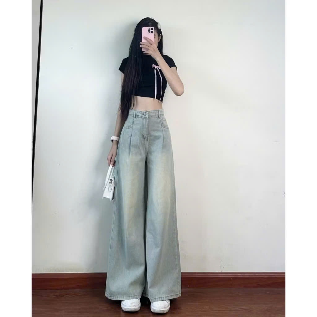Quần Jean Nữ Ống Rộng Hari Lưng Cao Phong Cách | BigBuy360 - bigbuy360.vn