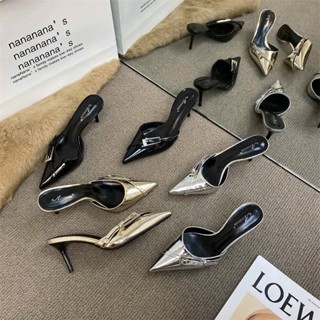 Giày cao gót phối khóa ánh vàng siêu sang gót 5/7/9 phân Mã