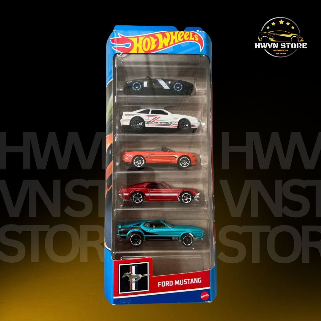 Xe mô hình Hotwheels Ford Mustang Pack 5 (HFV92)