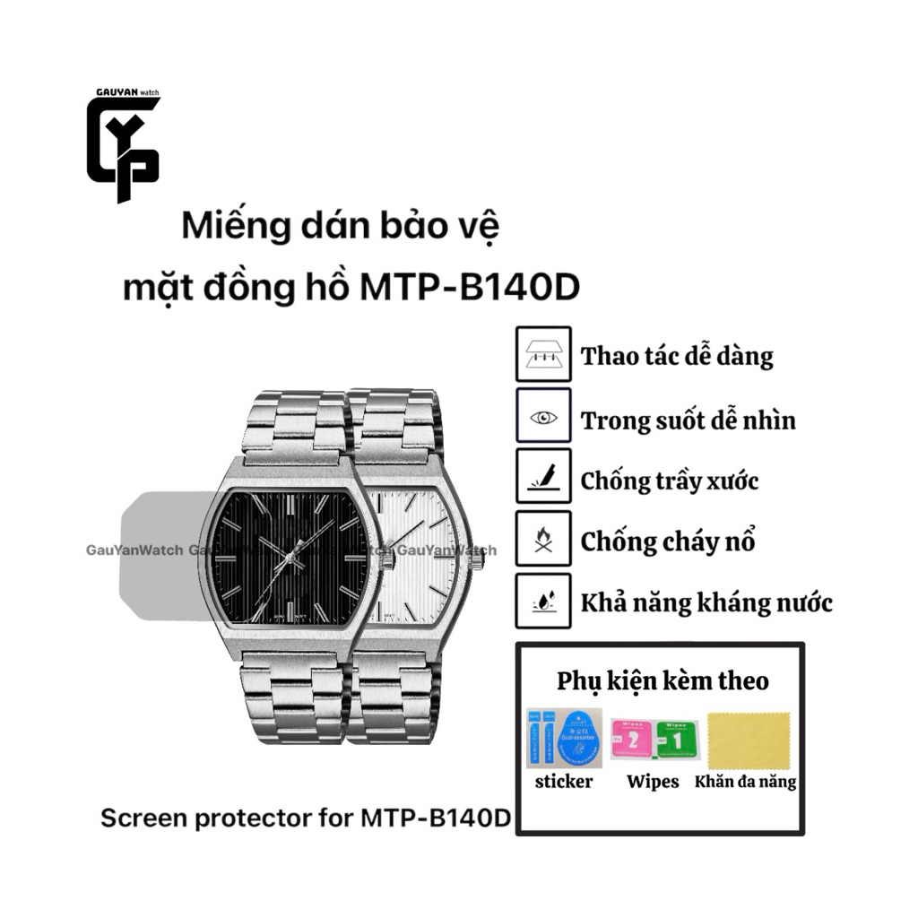 Miếng dán bảo vệ mặt dành cho đồng hồ các mẫu MTP-B140D